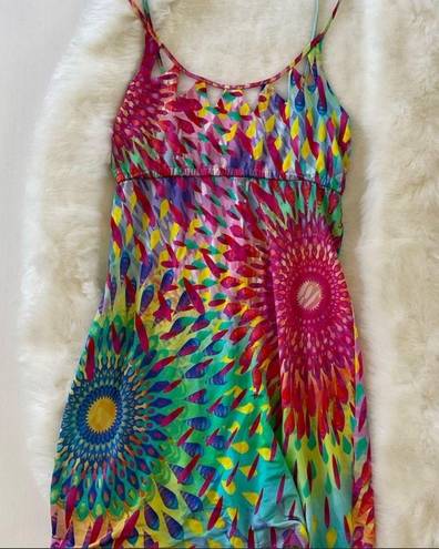 Luli Fama  Rainbow Tie Dye Mini Dress