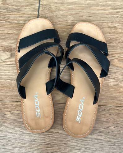 Soda Shoes Black Sandals 