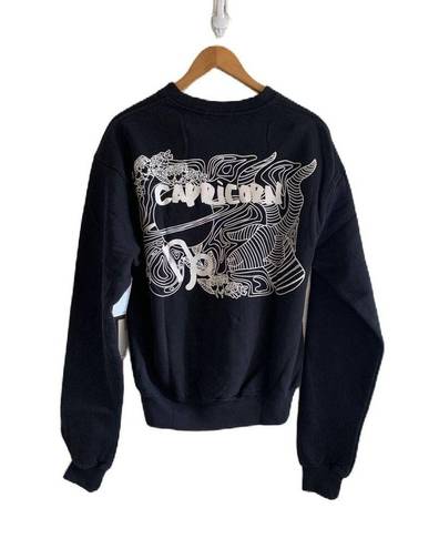 Good American  Capricorn Zodiac Sweatshirt in Black XS NWT