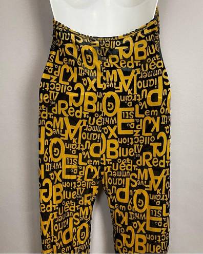 Krass&co Fashion Brand  Jumpsuit Wordy Velvet‎ Black Yellow Sheer Halter Medium