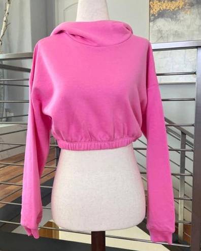 Naked Wardrobe  French Terry Hoodie in Bubblegum Pink