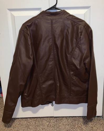 Brown Leather Jacket Oversized