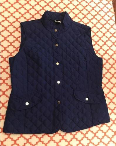 St. John’s Bay St John's Bay Quilted Vest Women's Puffer Snap Front Pockets Navy Blue Size XL