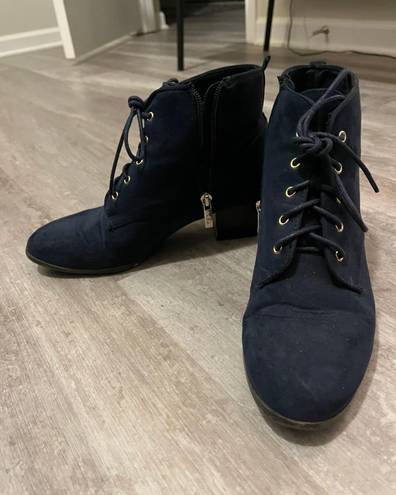 Nordstrom Rack Navy Blue Suede Booties