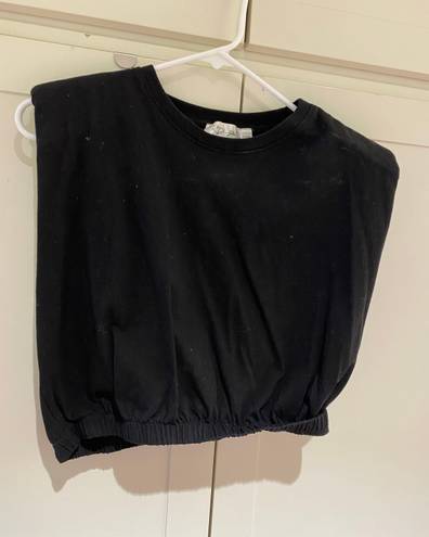 RD Style Saks Black Shoulder Pad Top