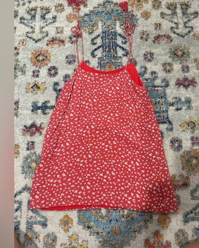 Lush Clothing Red Lush Flower Button Down Dress