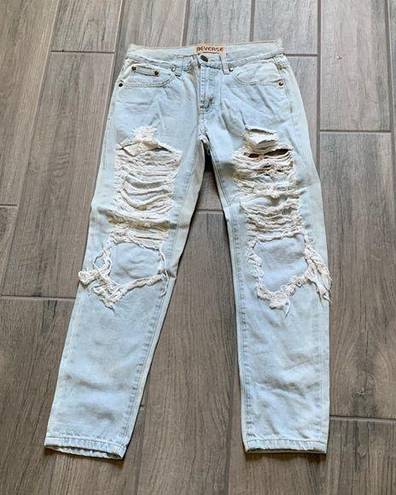 Reverse  distressed denim jeans