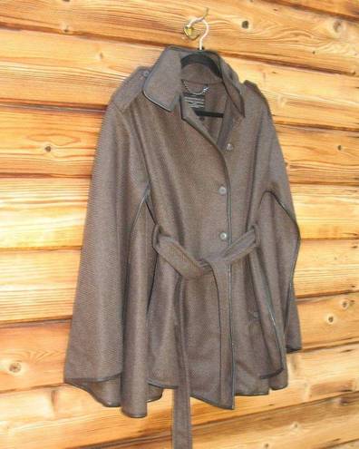 All Saints Wool Blend Military Cape Jacket Coat