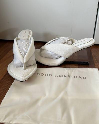 Good American New in Box  White Terry shoe with Cinderella wedge heel 11.5