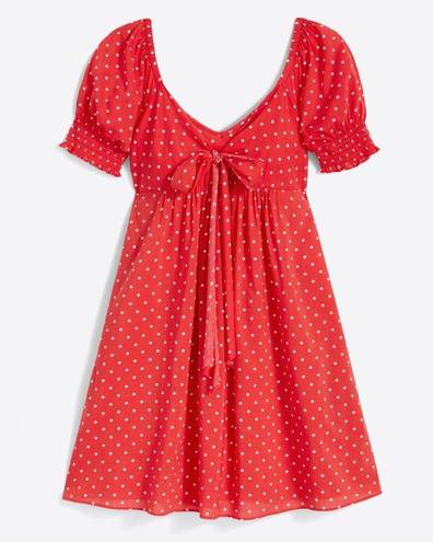 Draper James NWT Jennifer Mini Babydoll Dress in Red Polka Dot Small