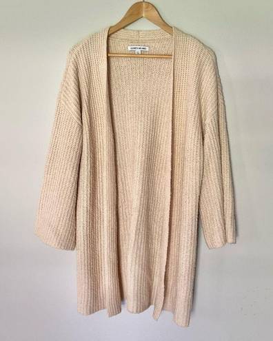 Elizabeth and James Cream Cardigan Sweater Chunky Knit Cotton Blend