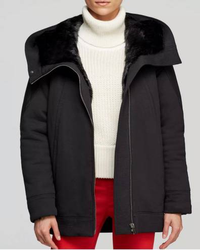 Helmut Lang Magna women’s rabbit fur-trim Tech winter hooded jacket size P