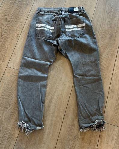 One Teaspoon  Lonely Boys Distressed Gray Women boy friend Jean 26