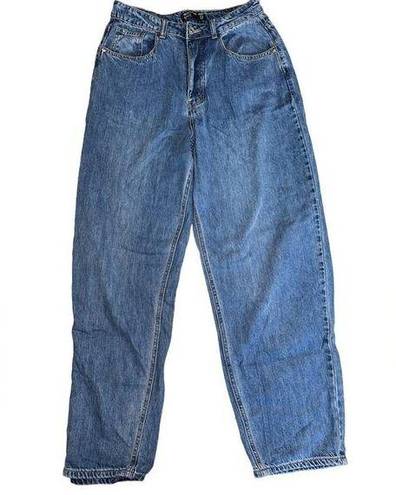 Pretty Little Thing  Boyfriend High Rise Button Fly Jeans Size 6