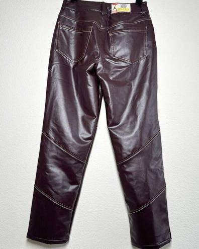 Jordan  X Maison Chateau Rouge NEW $100 Womens Crop Faux Leather Pants Size 4