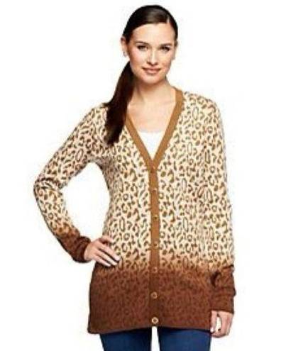 Isaac Mizrahi  Live Leopard Dip-Dye Cardigan