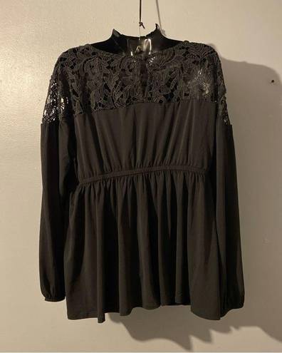 Torrid  Blouse Floral Lace Top Black 2X