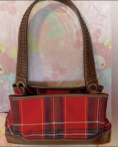 Tommy Hilfiger Vintage Premium designer handbag plaid and leather (unused) RARE