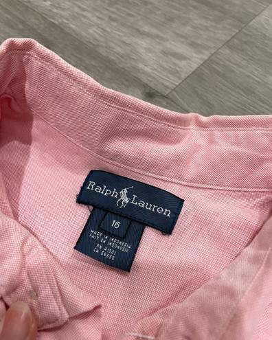 Ralph Lauren Pink Button Down Shirt: Blouse