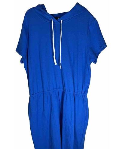 Jason Wu J  French Terry Blue Hoodie Dress Large Petite Athletic Sweatshirt LP