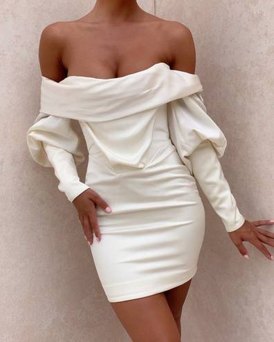 House Of CB Santana Ivory Draped Corset Dress