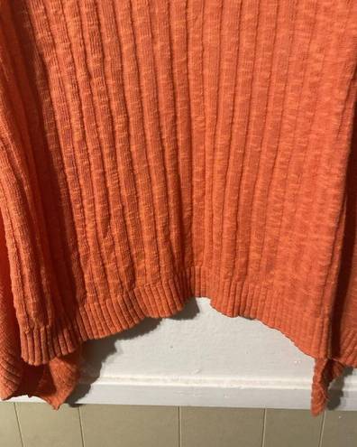 J.Jill  Cardigan Sweater Womens Large Orange Linen Blend Lagenlook Slouchy