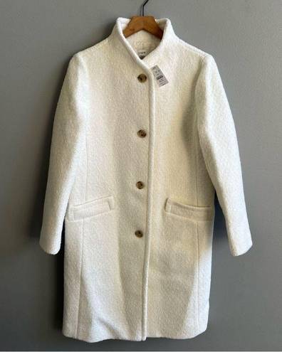 J.Crew  NWT Textured Wool Blend Coat in Ivory Size 8