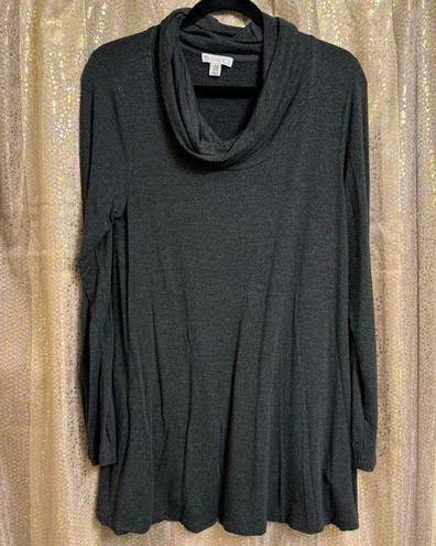 Eliane Rose  Dark Heather Gray Cowl Neck Light Sweater Top Stretchy Medium