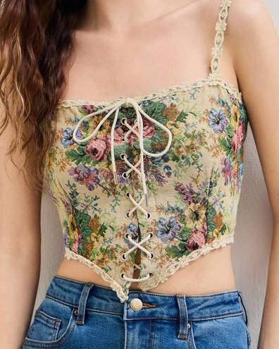 Cider Secret Garden Corset Crop Top