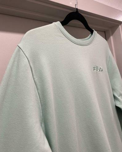 FILA  Mint Green Pullover Crew Neck Long Sleeve Sweater - M