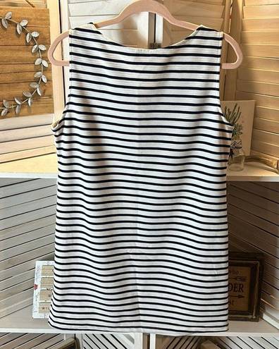 Renee C  Striped Mini Dress Navy and White