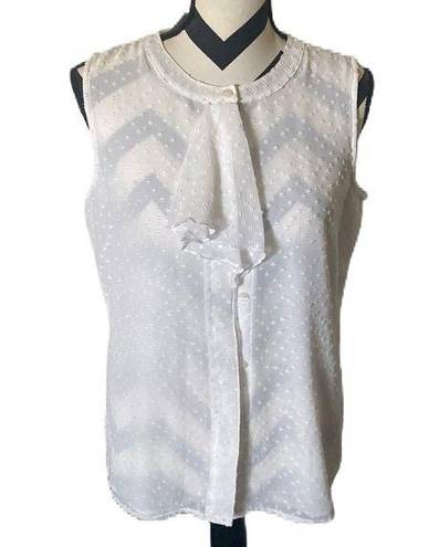 Tommy Hilfiger TOMMY HILLFIGER | SLEEVELESS | SHEER | BUTTON DOWN | TOP RUFFLE