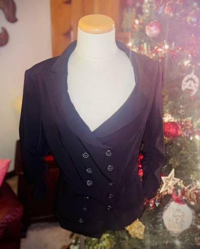 Laundry by Shelli Segal Black Double Breasted Blazer Size 8