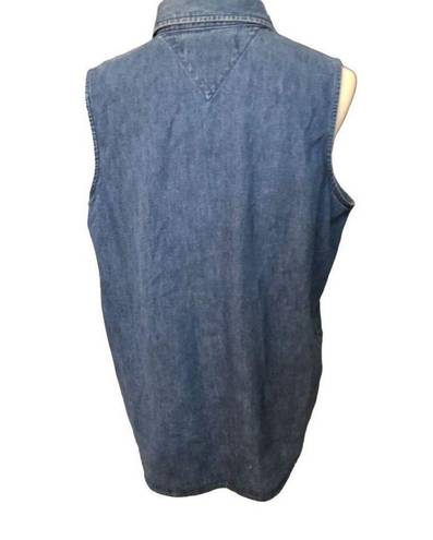 Marsh Landing Vintage  denim sleeveless blouse