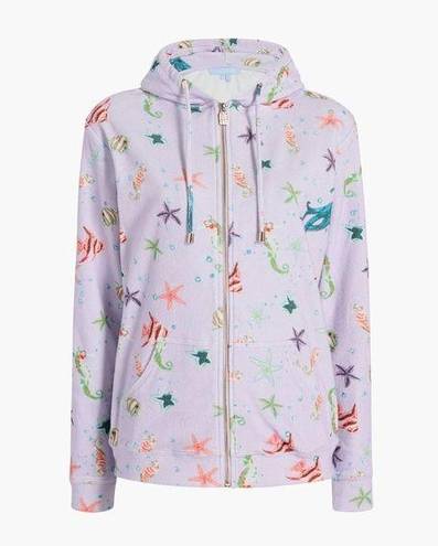 Hill House  The Allie Zip-Up Purple Sea Creatures Jacket—Size Small