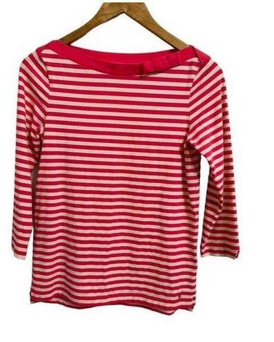 Kate Spade  New york Devon striped top pink white size Small