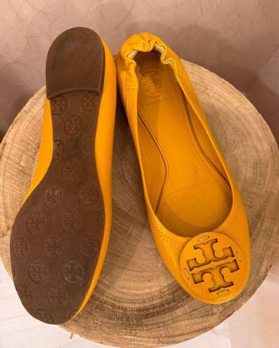 Tory Burch  Yellow Patent Leather Reva Ballet Flats