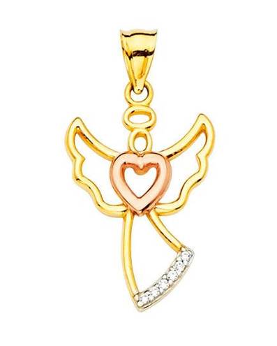 Tehrani Jewelry Angel necklace | 14k Solid Gold Pendant | perfect gift | birthday| anniversary | minimal gold charm | Real Gold Jewelry|  |