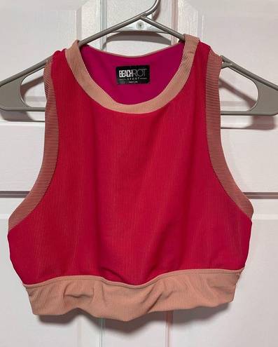 Beach Riot  Gwen Top Sports Bra Rouge Color Block Size XL