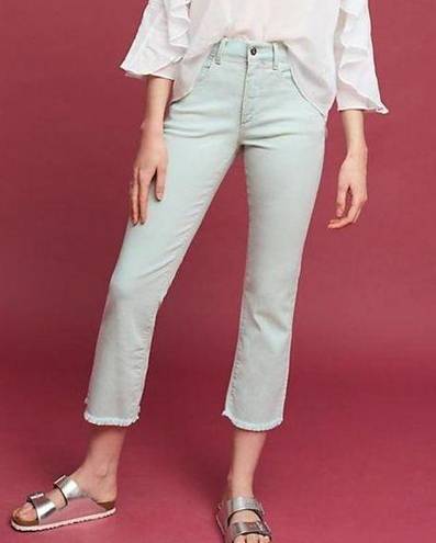 Pilcro and the Letterpress Anthropologie Pilcro Script High Rise Crop Raw Frayed Hem Jeans Size 25