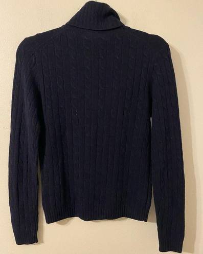 J.Crew Womens  Blue Turtleneck Angora Cashmere Blend Sweater Size Medium