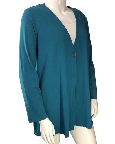 J.Jill  Wearever Collection Womens Size XL Teal Cardigan Sweater Single Button