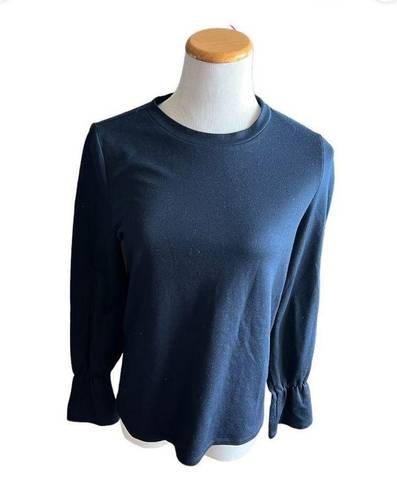 Sweet Rain Womens  Chambray Striped Tie Back Pullover Shirt Top - Sz L