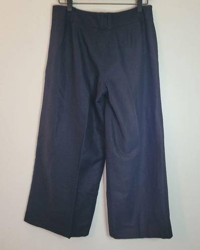 Loft  Black Linen Blend Marisa Wide Leg  Pants