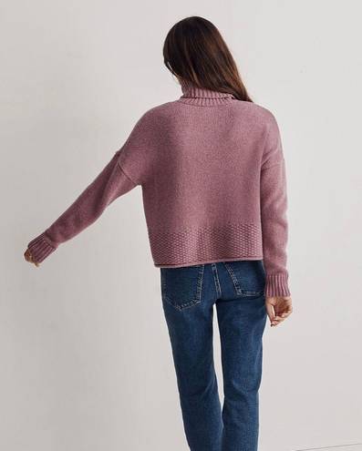 Madewell Merino Wool Sadler Turtleneck Oversize Sweater Purple Pink Size XL NWOT