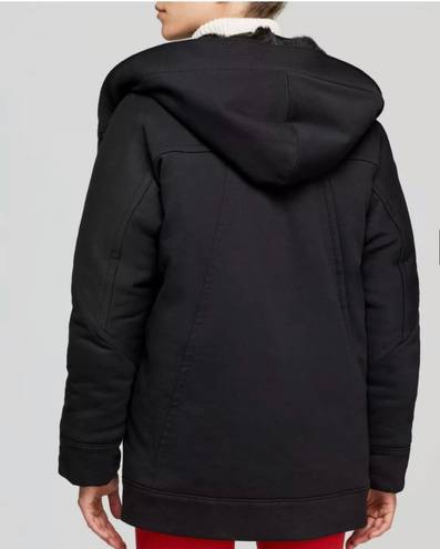 Helmut Lang Magna women’s rabbit fur-trim Tech winter hooded jacket size P