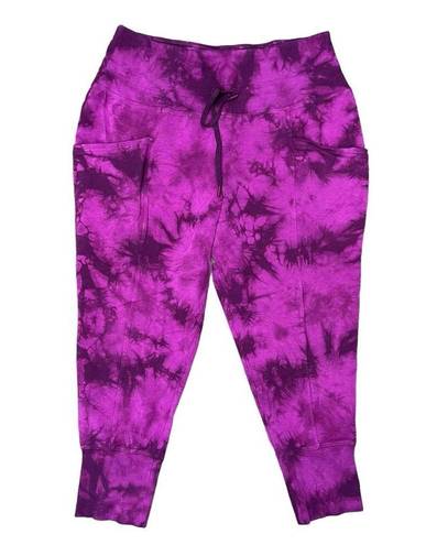 All In Motion  Size XXL High Rise Waist Ribbed Jogger Pants Womens Purple Tie-Dye