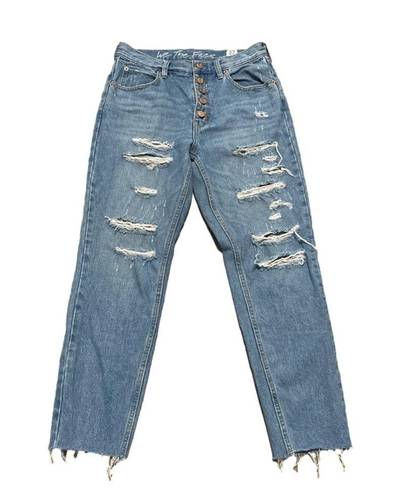 We The Free  HIGH WAISTED DISTRESSED BUTTON-FLY JEANS. SIZE 27