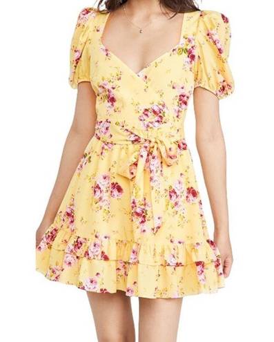 Likely ReVolve  Yellow Pink Rose Mini Quinn Dress in Snapdragon NWOT