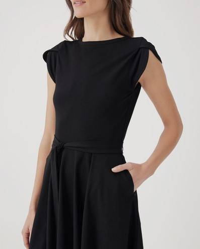Petal Pact • Black Fit & Flare  Sleeve Dress